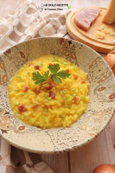 Risotto zafferano e pancetta